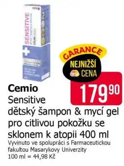 Teta Cemio Sensitive dětský šampon & mycí gel nabídka