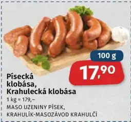 Coop Písecká klobása, Krahulecká klobása nabídka
