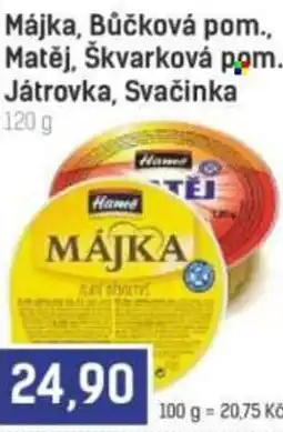 Konzum Májka, Bůčková pom., Matěj, Škvarková pom. Játrovka, Svačinka nabídka