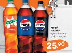 Konzum Pepsi/ Mirinda nabídka