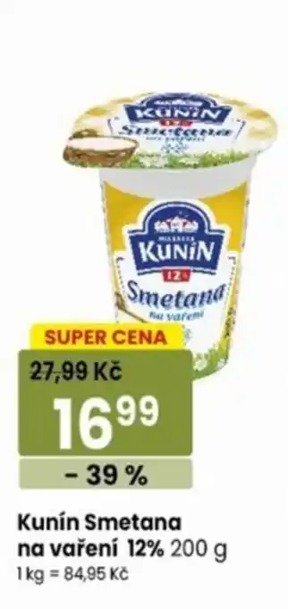 TEMPO Kunín Smetana na vaření 12% nabídka