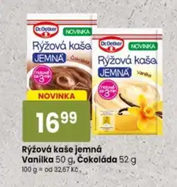 TEMPO Rýžová kaše jemná Vanilka , Čokoláda nabídka