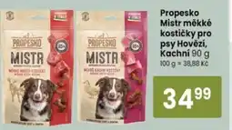 TEMPO Propesko Mistr měkké kostičky pro psy Hovězí, Kachní nabídka
