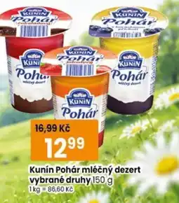 TEMPO Kunín Pohár mléčný dezert nabídka