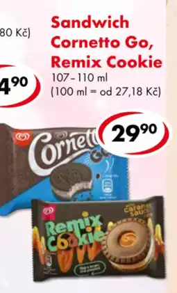 CBA Sandwich Cornetto Go, Remix Cookie nabídka