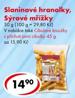 CBA Slaninové hranolky, Sýrové mřížky nabídka