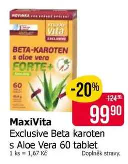 Teta MaxiVita Exclusive Beta karoten s Aloe Vera 60 tablet nabídka