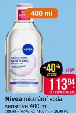 Teta Nivea micelární voda sensitive nabídka