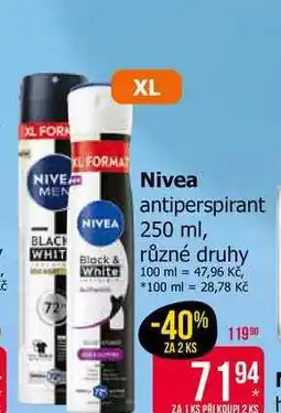 Teta Nivea antiperspirant ve spreji 250ml, vybrané druhy nabídka