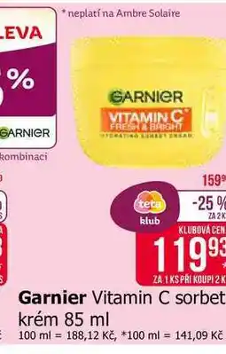 Teta Garnier Vitamin C sorbet krém nabídka