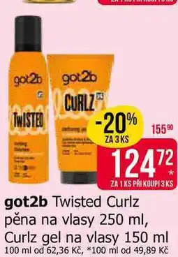 Teta got2b Twisted Curlz pěna na vlasy nabídka