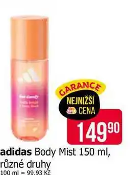 Teta adidas Body Mist 150 ml, různé druhy nabídka