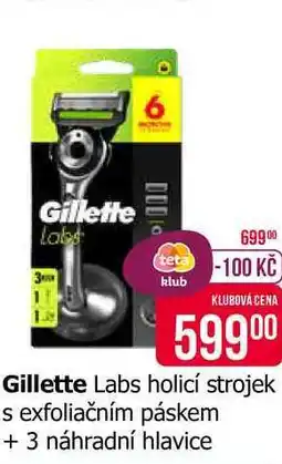 Teta Gillette Labs holicí strojek s exfoliačním páskem + 3 náhradní hlavice nabídka