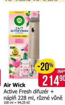 Teta Air Wick Active Fresh difuzér + náplň 228 ml, různé vůně nabídka