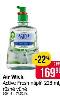 Teta Air Wick Active Fresh náplň 228 ml, různé vůně nabídka