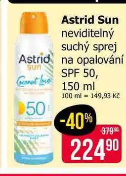 Teta Astrid Sun neviditelný suchý sprej na opalování Sun SPF 50, Coconut nabídka