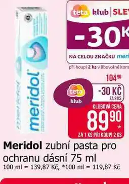 Teta Meridol zubní pasta pro ochranu dásní nabídka