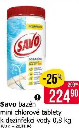 Teta Savo bazén mini chlorové tablety k dezinfekci vody nabídka