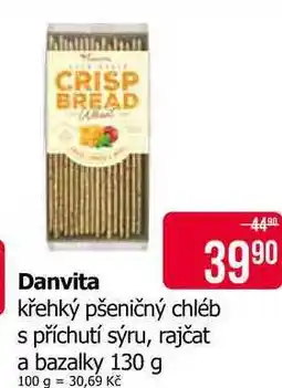 Teta Danvita křehký pšeničný chléb s příchutí sýru, rajčat a bazalky nabídka