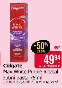 Teta Colgate Max White Purple Reveal zubní pasta nabídka