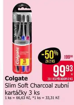 Teta Colgate Slim Soft Charcoal zubní kartáčky 3 ks nabídka