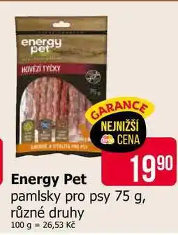 Teta Energy Pet pamlsky pro psy 75 g, různé druhy nabídka