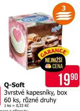 Teta Q-Soft 3vrstvé kapesníky, box 60 ks, různé druhy nabídka