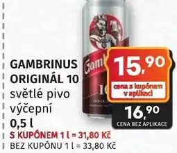 Coop hb Gambrinus originál 10 světlé pivo výčepní nabídka