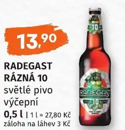 Coop hb Radegast rázná 10 světlé pivo výčepní nabídka
