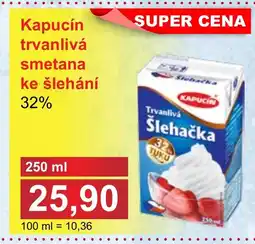 PLUS JIP Kapucín trvanlivá smetana ke šlehání 32% nabídka