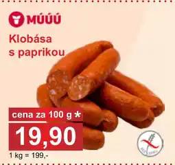 PLUS JIP Klobása s paprikou nabídka