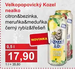 PLUS JIP Velkopopovický Kozel nealko nabídka