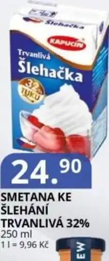Potraviny CZ Smetana ke šlehání trvanlivá 32% nabídka