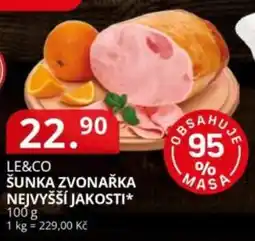 Potraviny CZ Le&co šunka zvonařka nejvyšší jakosti nabídka