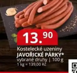 Potraviny CZ Kostelecké uzeniny javořické párky nabídka