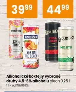 TEMPO Alkoholické koktejly vybrané druhy 4,5-6% alkoholu nabídka