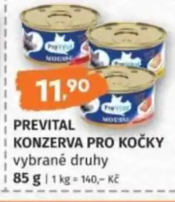Konzum Prevital konzerva pro kočky nabídka
