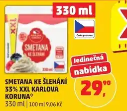 Penny Market Smetana ke šlehání 33% xxl karlova koruna nabídka