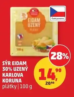 Penny Market Sýr eidam 30% uzený karlova koruna plátky nabídka