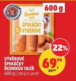 Penny Market Výběrové špekáčky řezníkův talíř nabídka