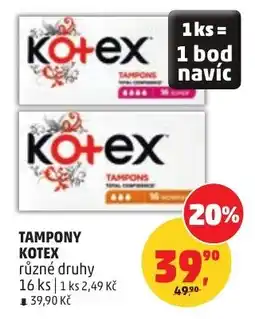 Penny Market Tampony kotex nabídka