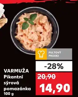 Kaufland Varmuža Pikantní sýrová pomazánka nabídka