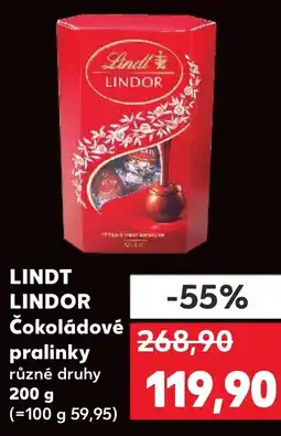 Kaufland LINDT LINDOR Čokoládové pralinky nabídka
