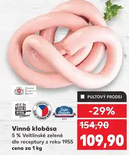 Kaufland Vinná klobása nabídka