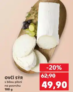 Kaufland Ovčí sýr s bílou plísní na povrchu nabídka