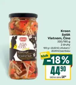 Billa Kroon Salát Vietnam, Čína nabídka