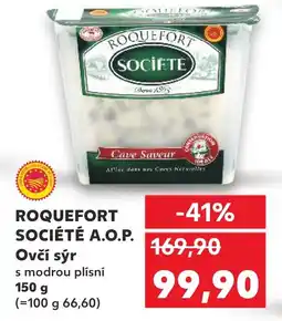 Kaufland ROQUEFORT SOCIÉTÉ A.O.P. Ovčí sýr nabídka
