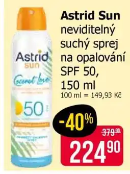 Teta Astrid Sun neviditelný suchý sprej na opalování SPF 50, 150 ml nabídka