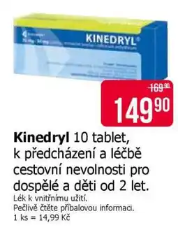 Teta KINEDRYL 10 tablet nabídka