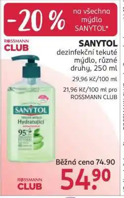 Rossmann SANYTOL nabídka